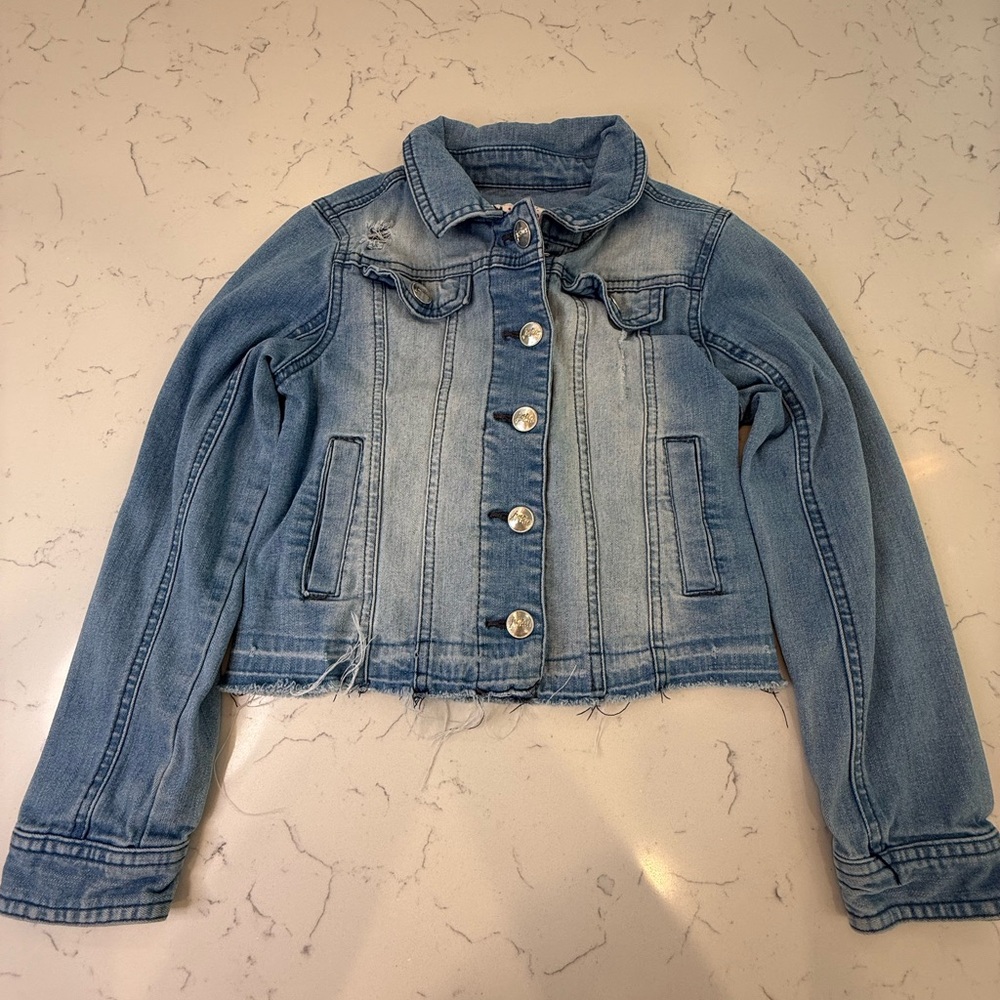 Justice Blue Cropped Denim Jacket